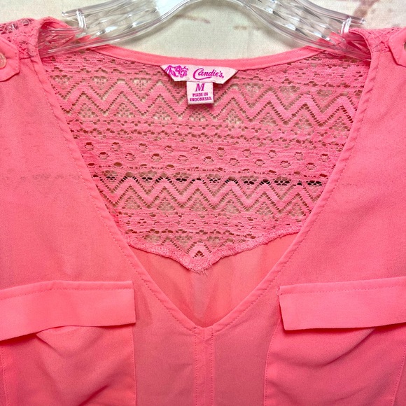 Candie’s Coral Button Blouse - Medium - Picture 5 of 12